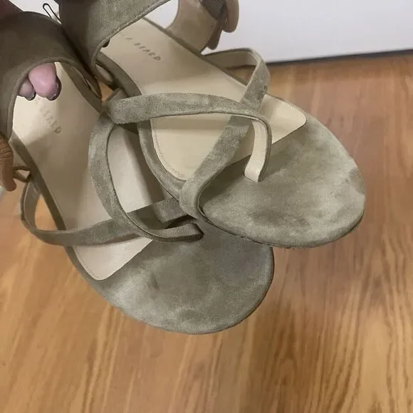 VERONICA BEARD Tan suede leather thong buckle slip on sandals size 8 - Picture 4 of 7